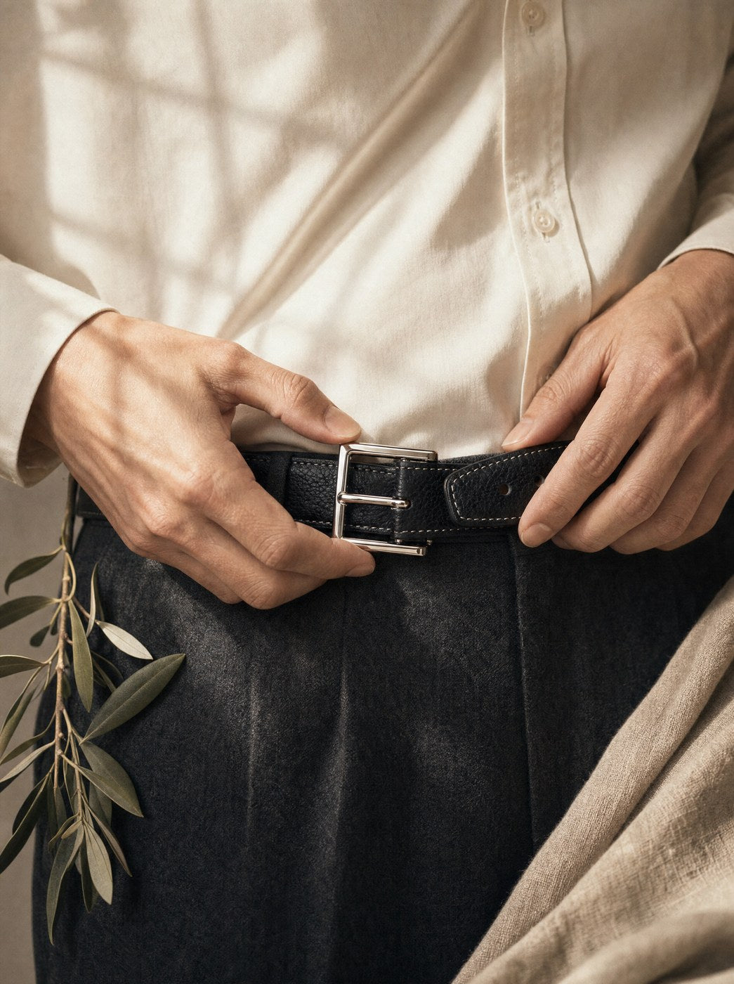 leather-belt wearing
