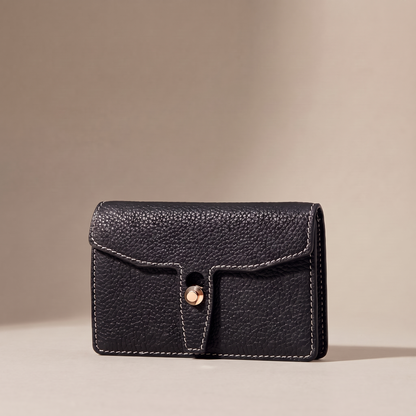 LISCIO ／ 二つ折り財布 フラップ black
